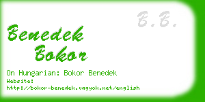 benedek bokor business card